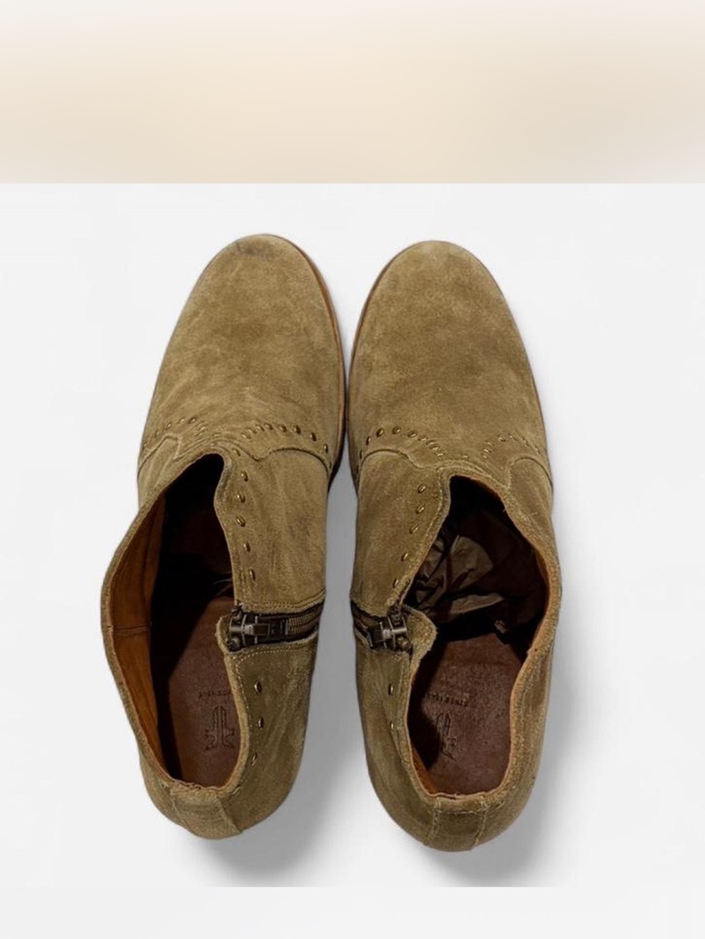 Frye Women's Suede Ankle Booties - Olive Brown